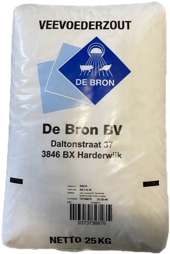 Zout | Voederzout | Veevoederzout | Fijn zout |  25kg