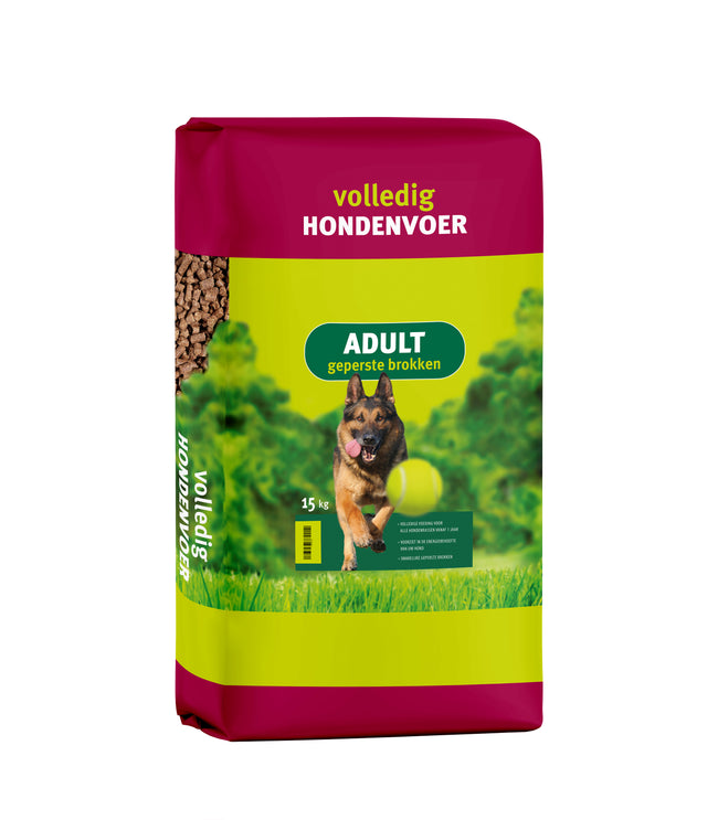 Voerwaarts | Adult Geperste Hondenbrok | Hondenvoer | 15kg