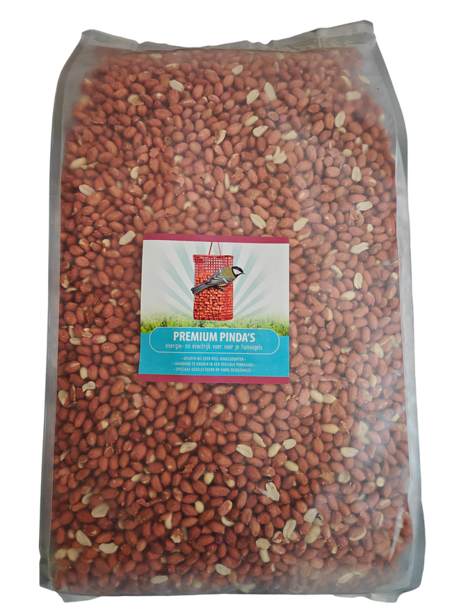 Voerwaarts gepelde premium pinda's 10kg - olierijk tuinvogelvoer voor mezen